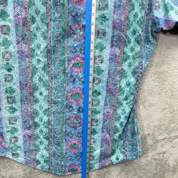 VTG Rockmount Ranch Wear Shirt Men Medium Green Aztec Pearl Snap Western Relaxed - Picture 7 of 7
